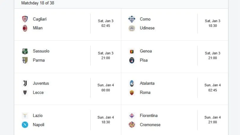 Theo dõi phong độ các đội bóng Ý rõ ràng tại KQBD 24H